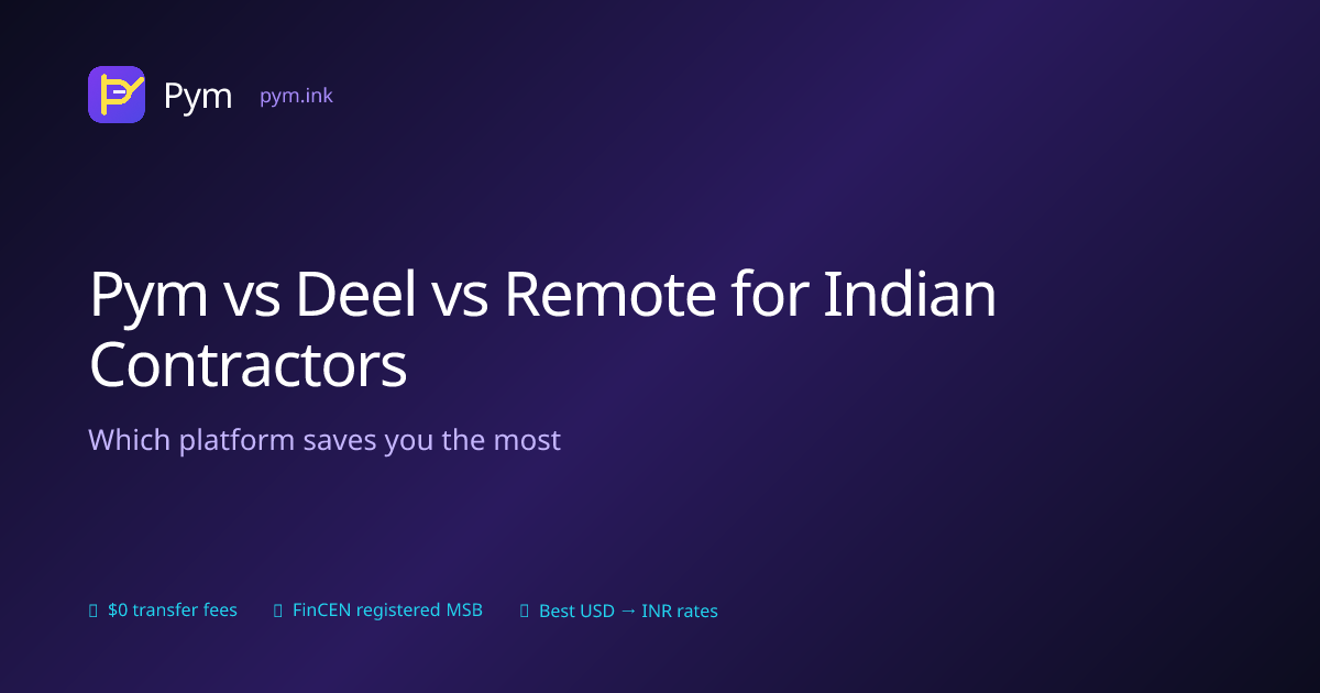 Pym vs Deel vs Remote: Cheapest Way to Pay Indian Contractors (2026)