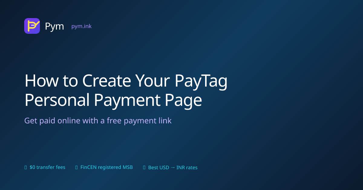 How to Create Your PayTag — Personal Payment Page (2026)