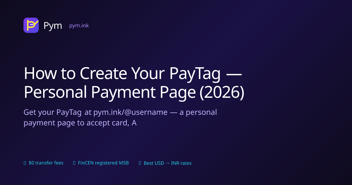How to Create Your PayTag — Personal Payment Page (2026) | Pym